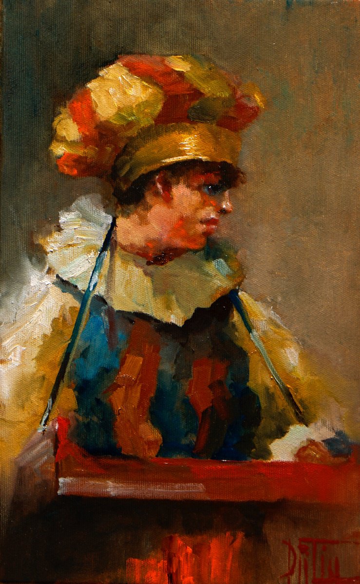 Impressionistic Portrait Oil Painting By Pavel Filin, 10 X 16", Street Vendors, Original Artwork