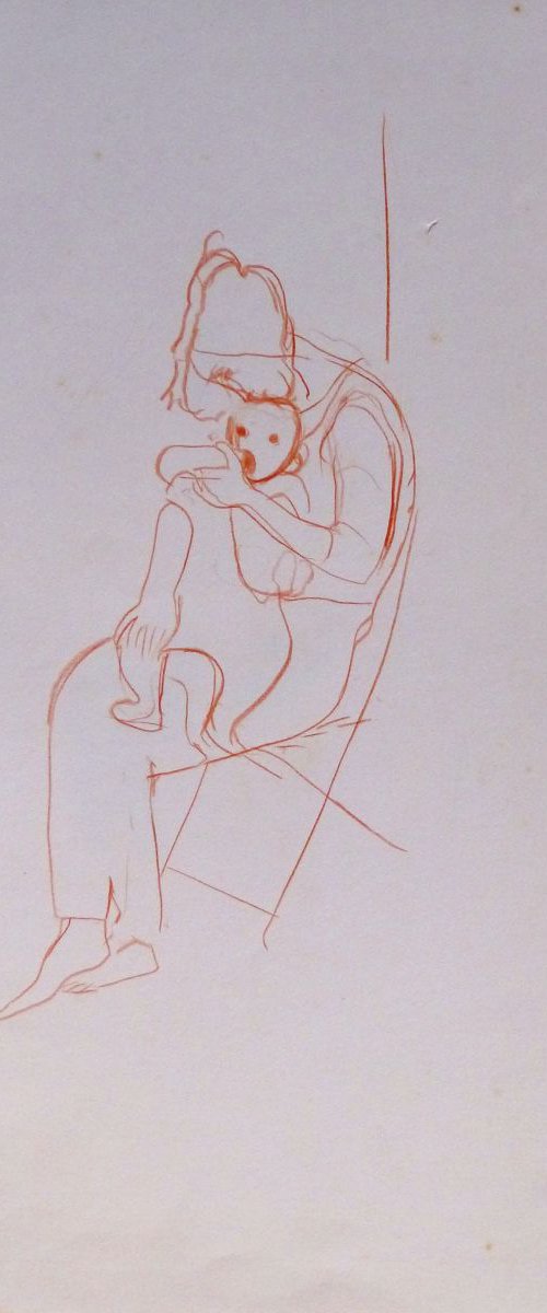 Maternity, sketch for a painting #1, 32x50 cm by Frederic Belaubre