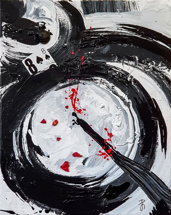 Black White Abstract Action painting. - 8 -