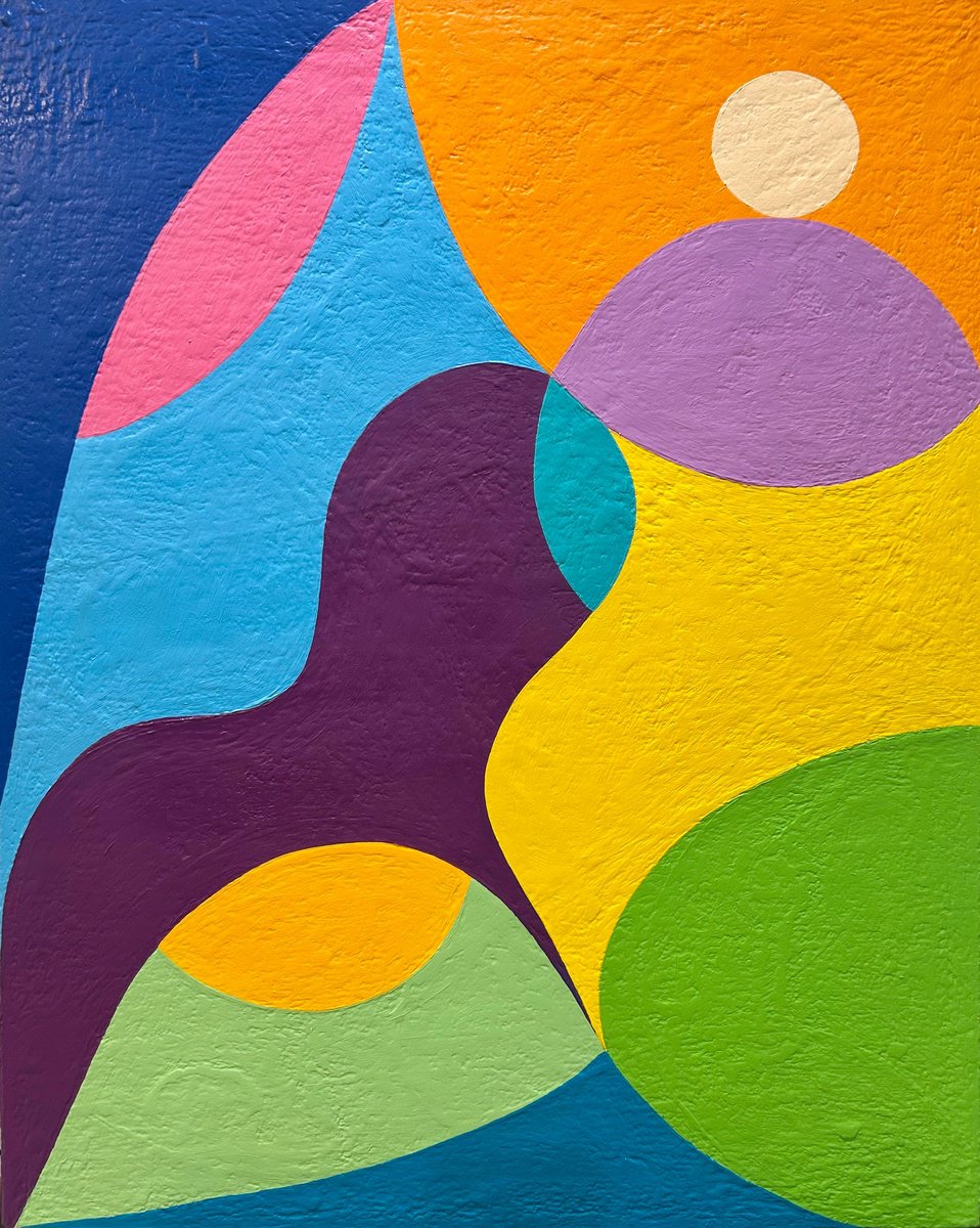 Organic Abstract Acrylic Painting By Daniel Goodman, 24 X 30, Kitschy Funk, Original Artwork