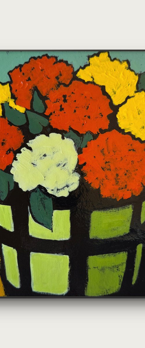 Bright Flowers Acrylic Painting by Daria Baklykova