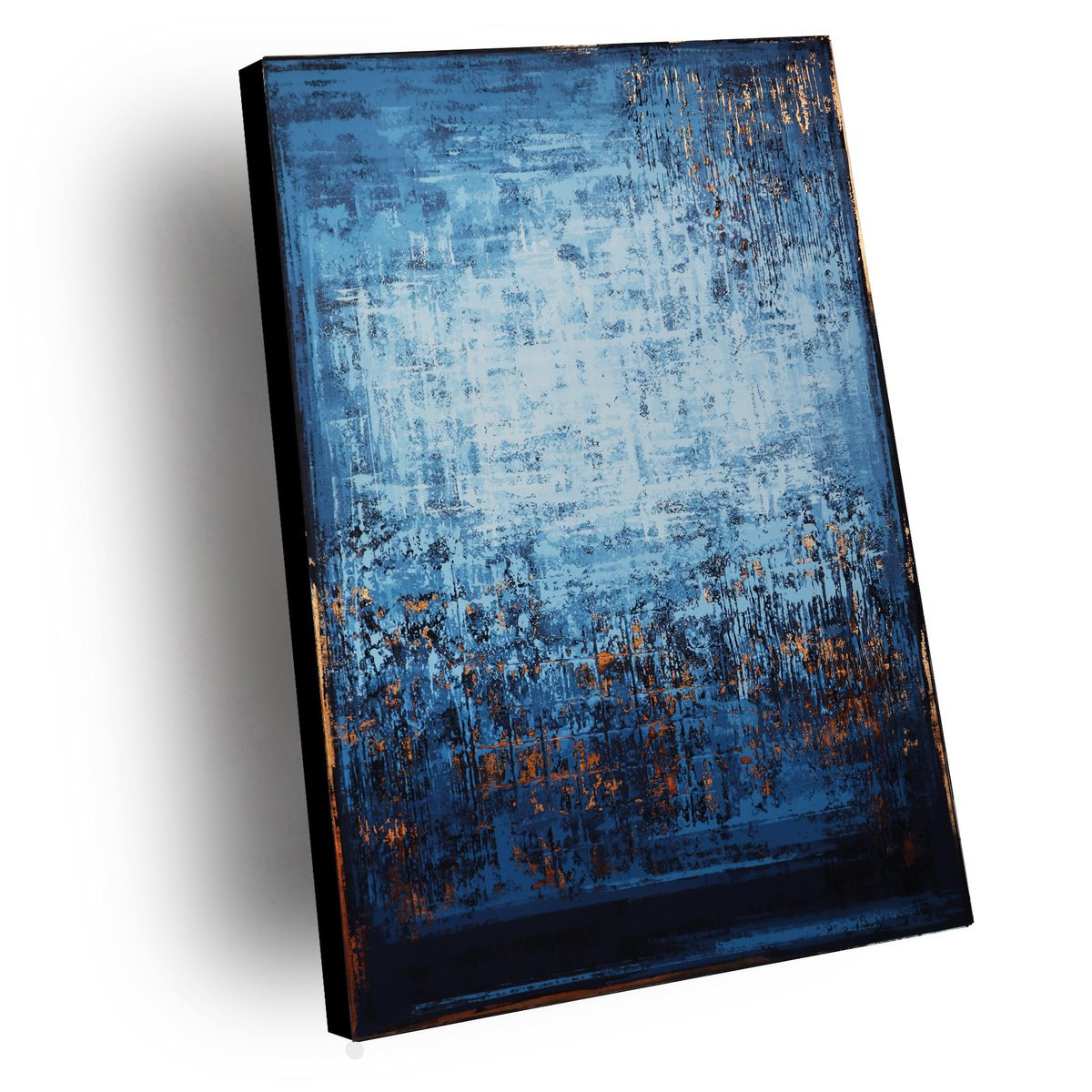 Organic Abstract Acrylic Painting By Inez Froehlich, 31 X 47, Winter Night, Original Artwork