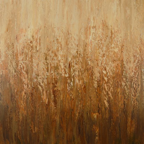 Golden Field - Textured Tonal Abstract Field by Suzanne Vaughan