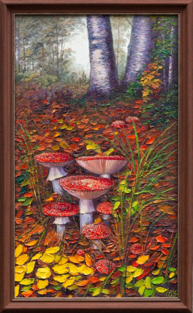 Fly agarics in the forest by Dmitrij Tikhov
