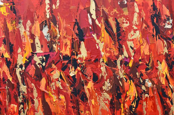 Red The Color of Love - Large Abstract Painting