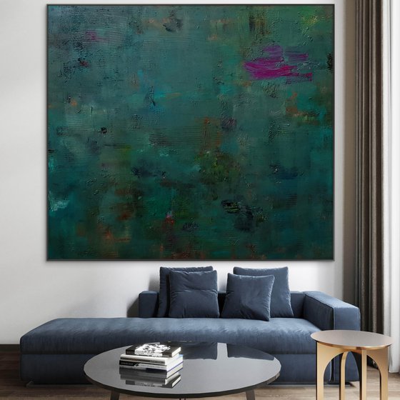 XXL green abstract painting
