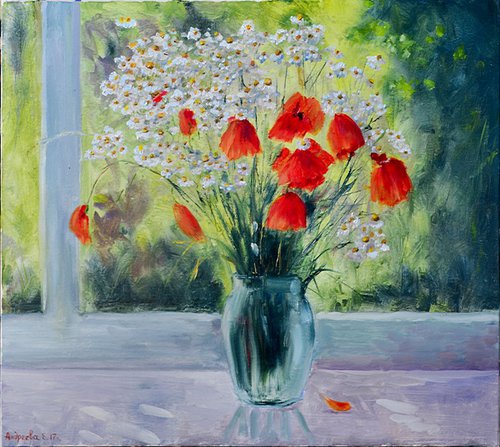 Bouquet on the window by Helena Andreyeva