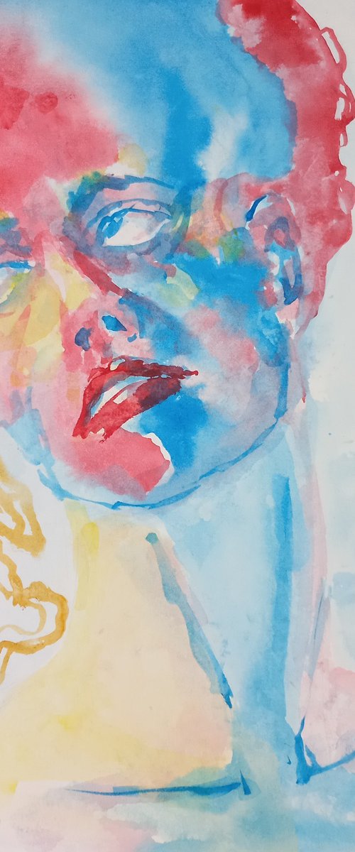 Abstract watercolor portrait 2022 by Tatiana Myreeva