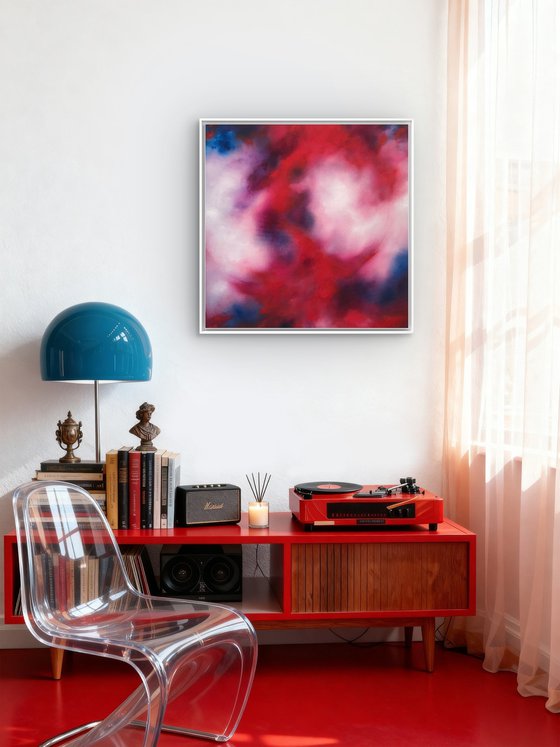 Abstract in Red, White and Blue.