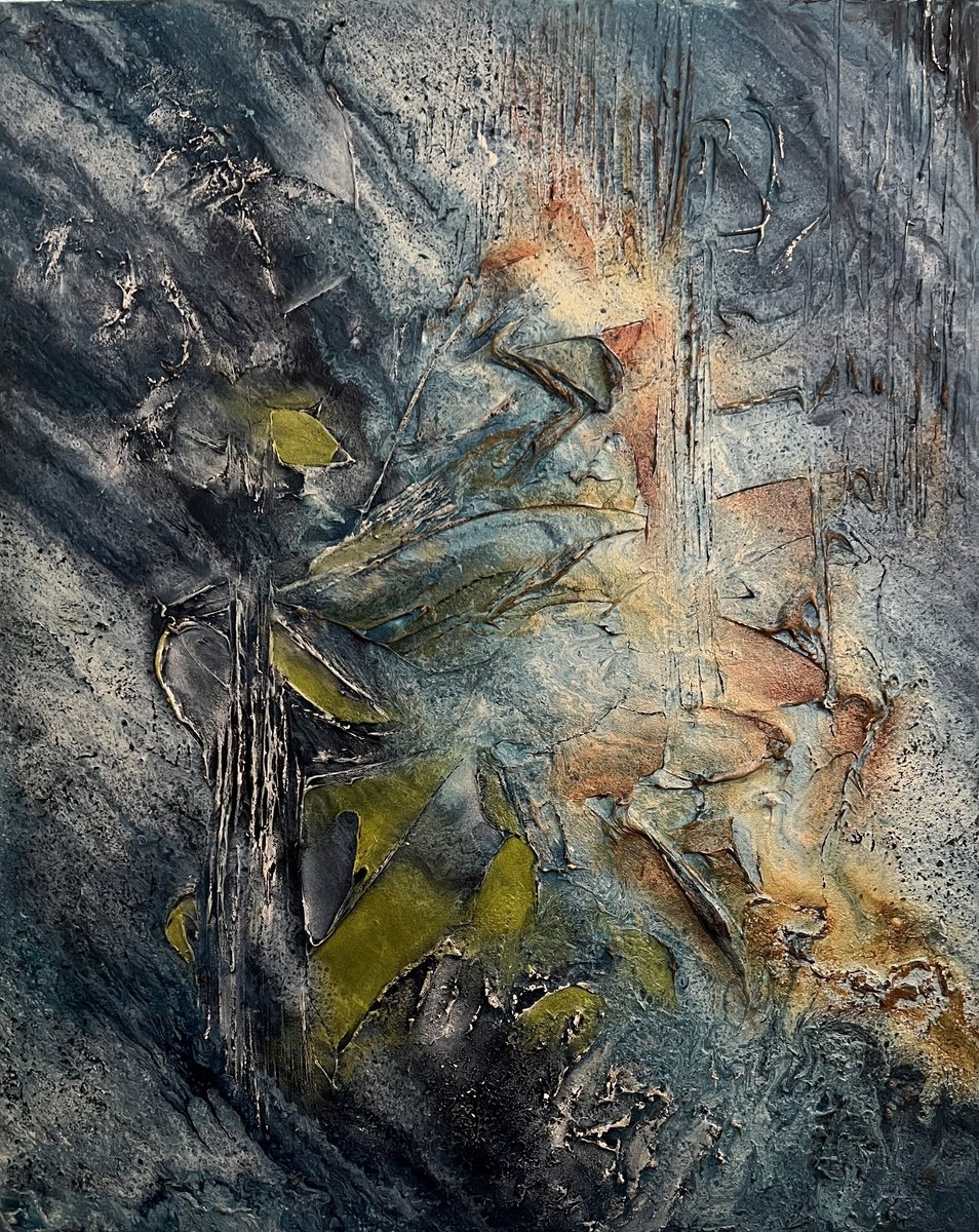 Abstract Painting By Caity Salamanca, 24 X 30, Corrosion, Original Artwork