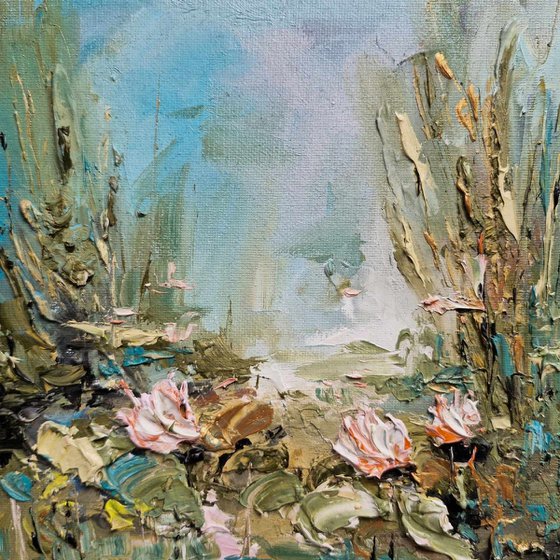 Coral water lilies