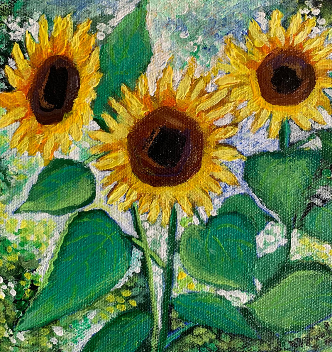 3 sunflowers by Amita Dand