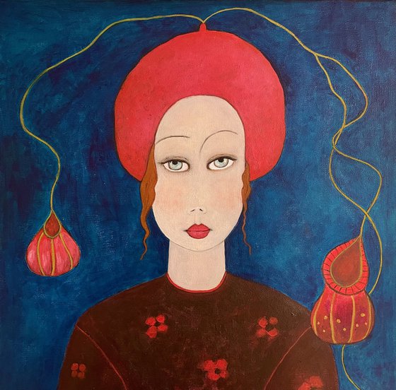 THE LADY WITH A STRAWBERRY BEANIE