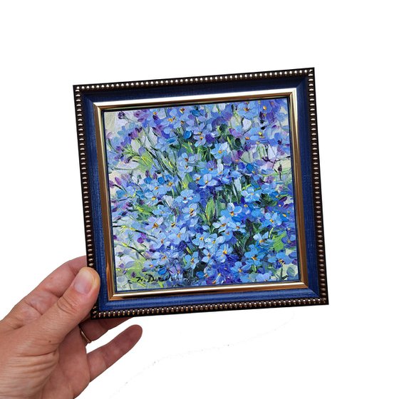 Forget-me-not flowers painting