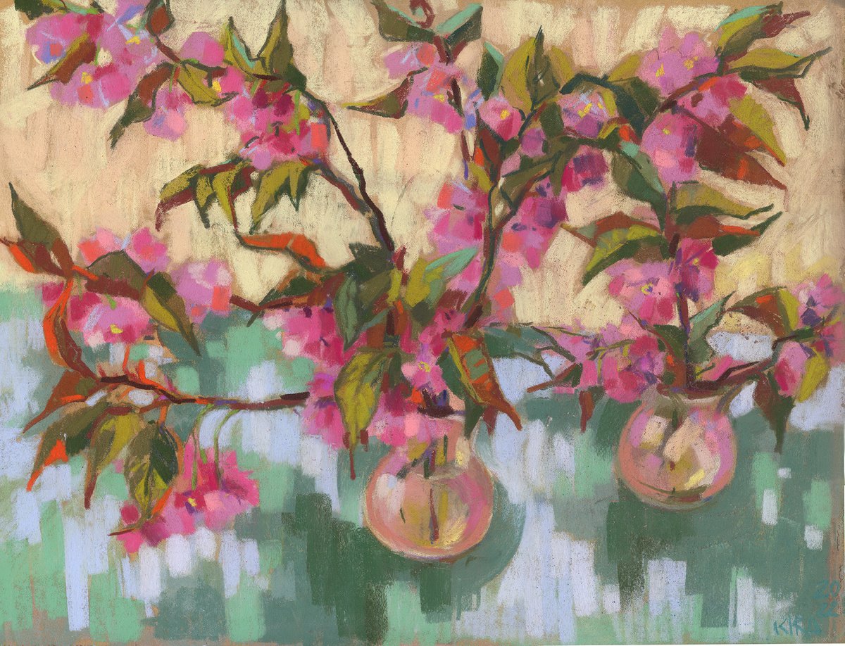 Still Life with Cherry Flowers by Kira Sokolovskaia