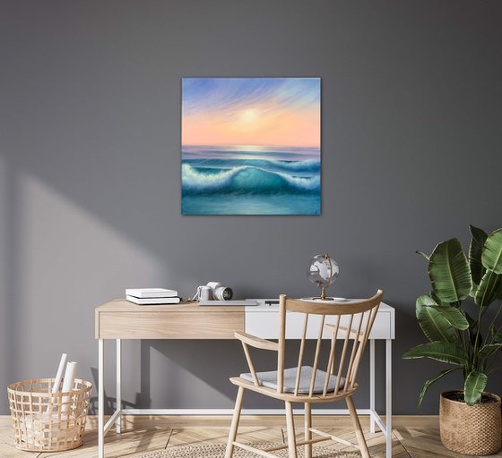 Three Waves. Seascape