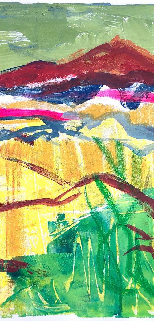 Large Monoprint Landscape 4 - Bodmin Moor by Annie Meier