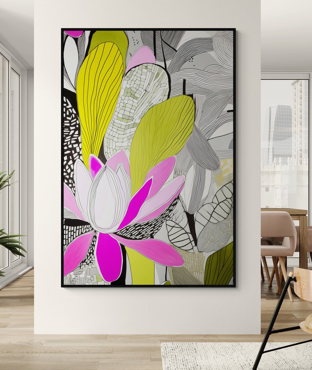 Abstract Acrylic Painting By V+V Kniazievi, 39 X 59", Winter In Malaga #7, Original Artwork