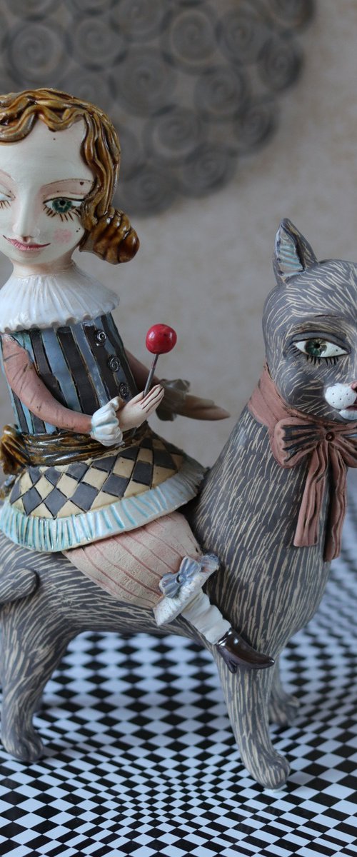 Girl on the cat. From "Le Carousel, Hommage à l'Innocence" project by Elya Yalonetski by Elya Yalonetski