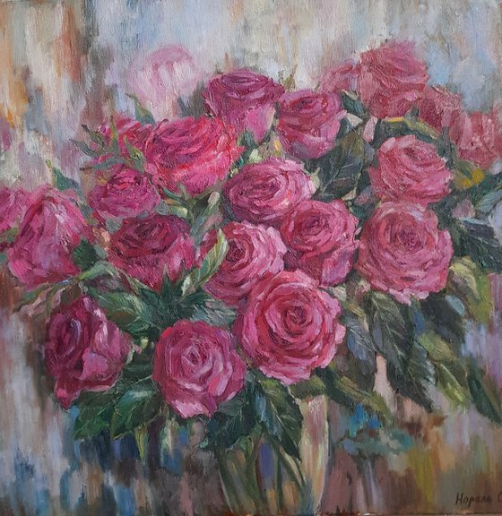 Bouquet of roses- Original oil painting (2020)