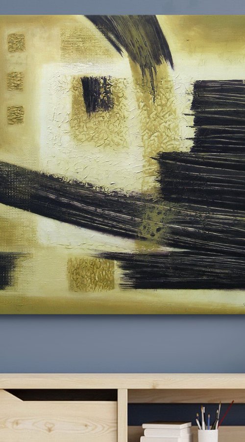 Olive and black abstraction 2 by Evgen Semenyuk