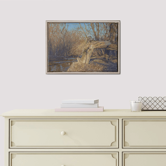 A broken tree near the Likhoborka River