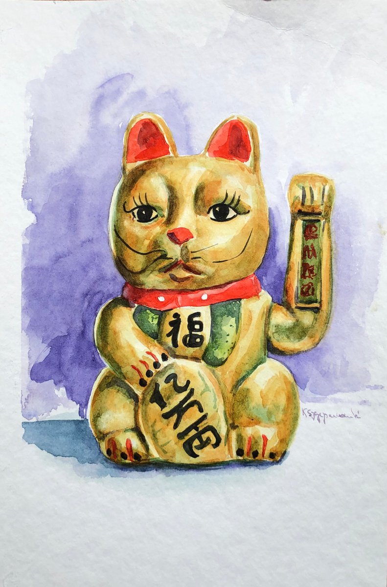 Chinese cat by Krystyna Szczepanowski
