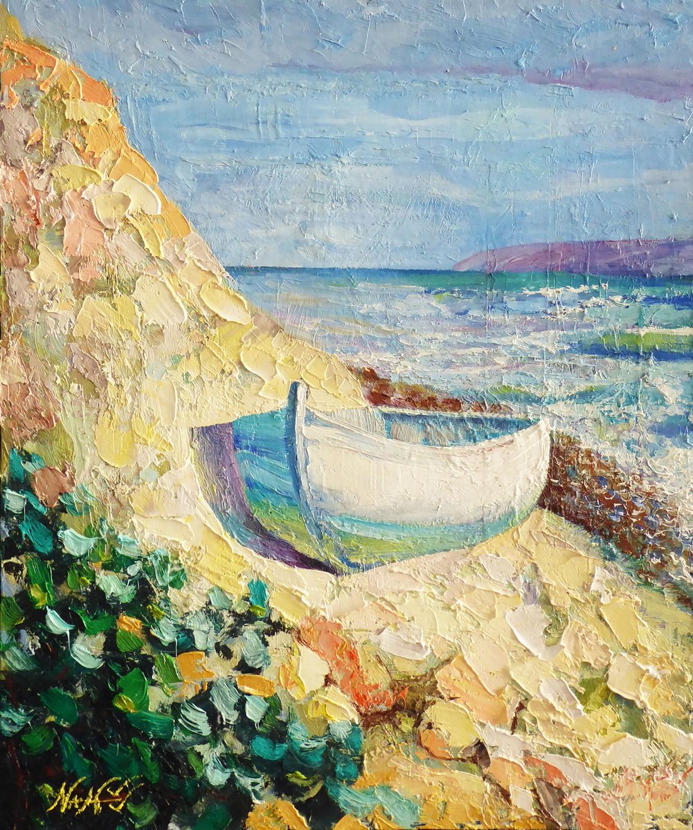 Impressionistic Landscape Oil Painting By Narek Hambardzumyan, 16 X 19", Undulation, Original Artwork