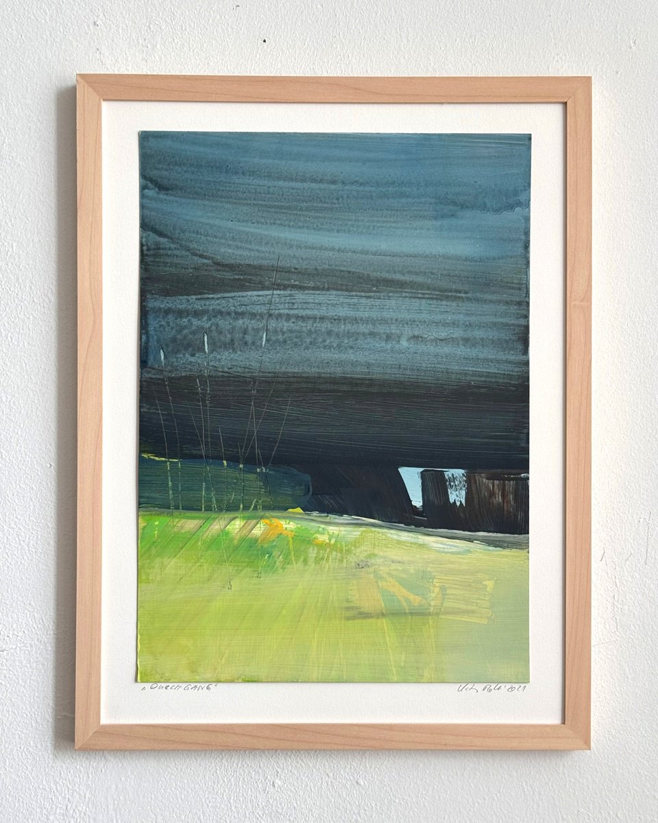 Organic Abstract Acrylic Painting By Katrin Roth, 13 X 17", Durchgang, Original Artwork