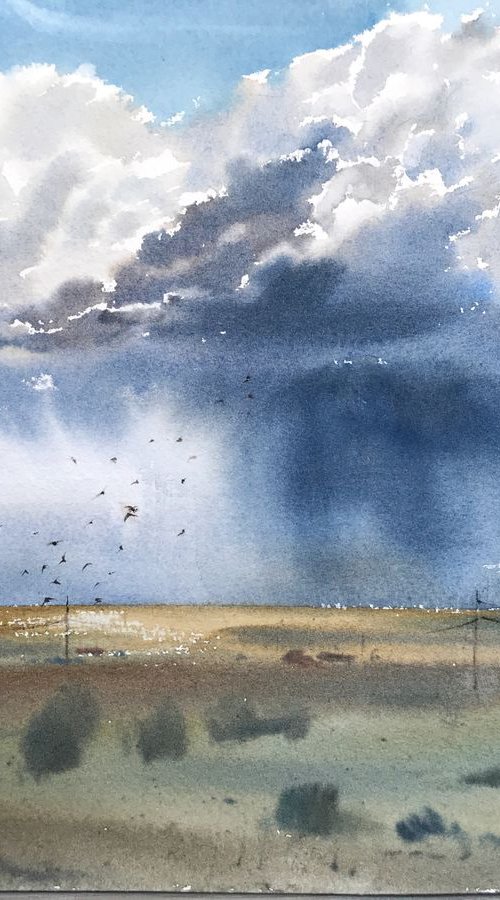 Field and sky by Eugenia Gorbacheva