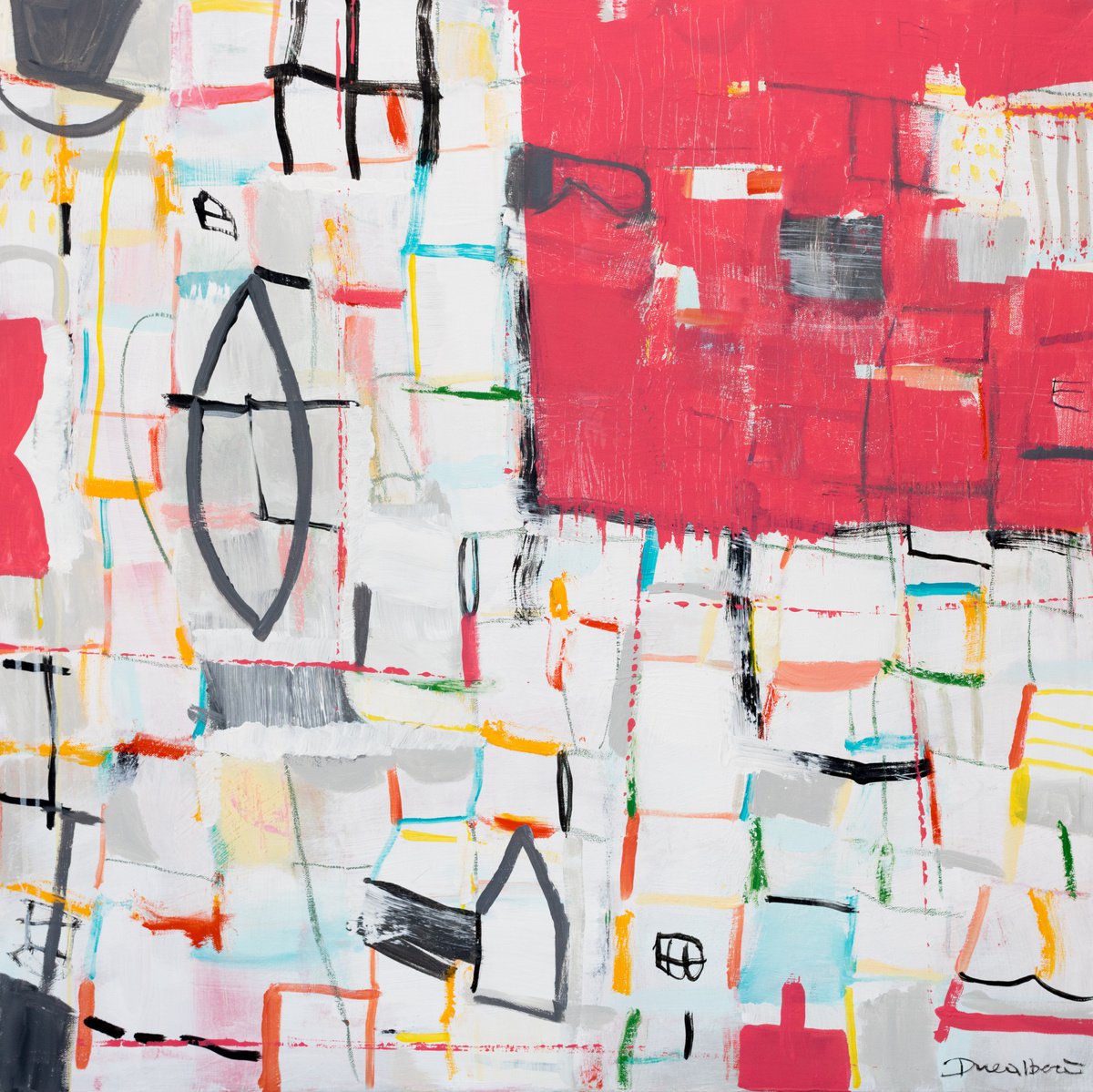 Geometric Painting , Streets 07 By Duealberi, 31 X 31, Artwork For Sale On Artfinder