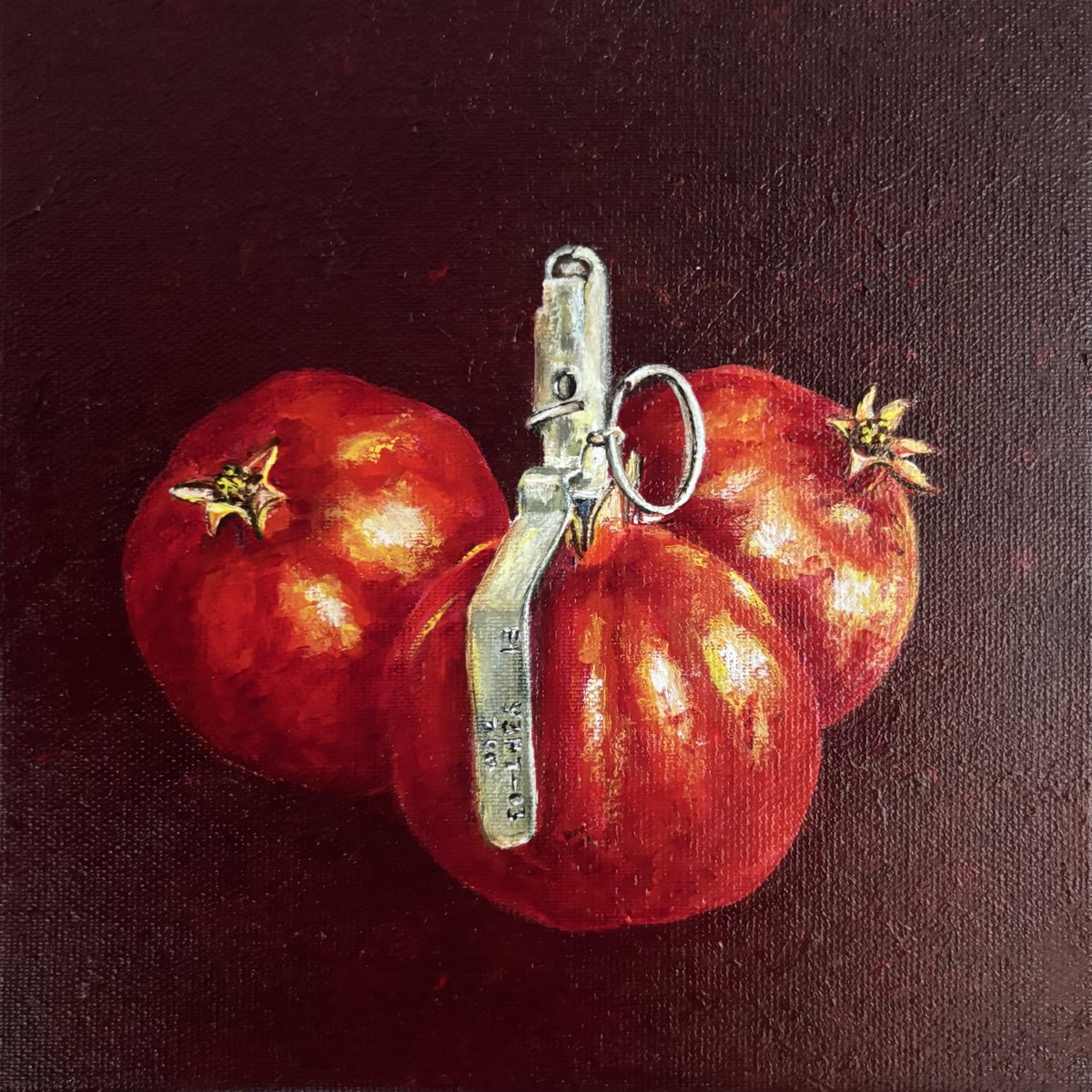 Photorealistic Still Life Acrylic Painting By Lena Smirnova, 8 X 8", Vitamin Bomb, Original Artwork