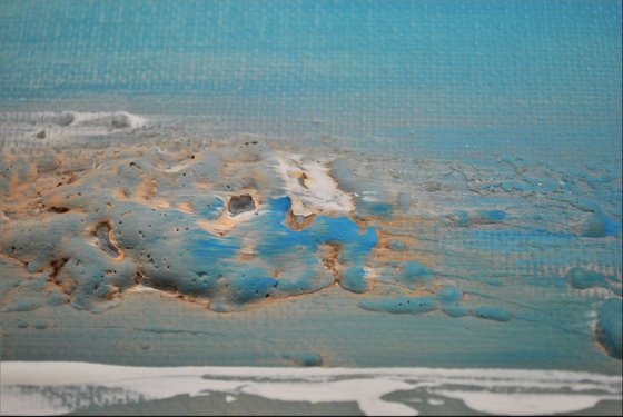 Lonely Coast II - Abstract- Painting- Acrylic Canvas Art - Wall Art - Framed Art - Blue Art - Modern Art