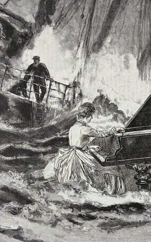 Storm piano on the ghost ship RMS Lucitania by Tudor Evans