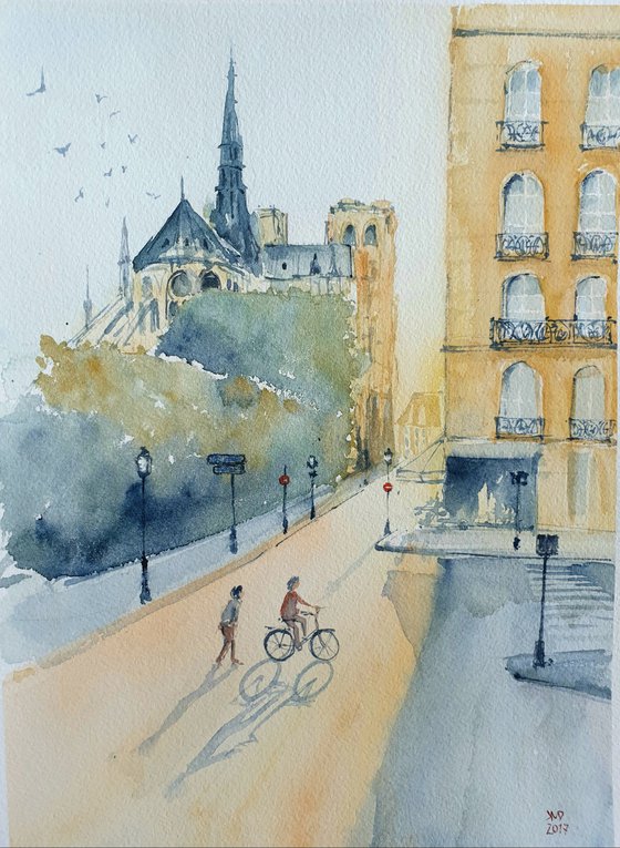 Paris sunset sketch