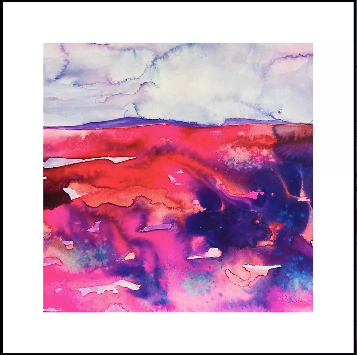 Abstract Watercolour By Gesa Reuter, 10 X 10, Passionate I, Original Artwork