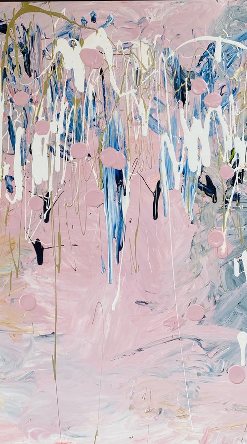 Pink Abstract - Listening by Annette Spinks
