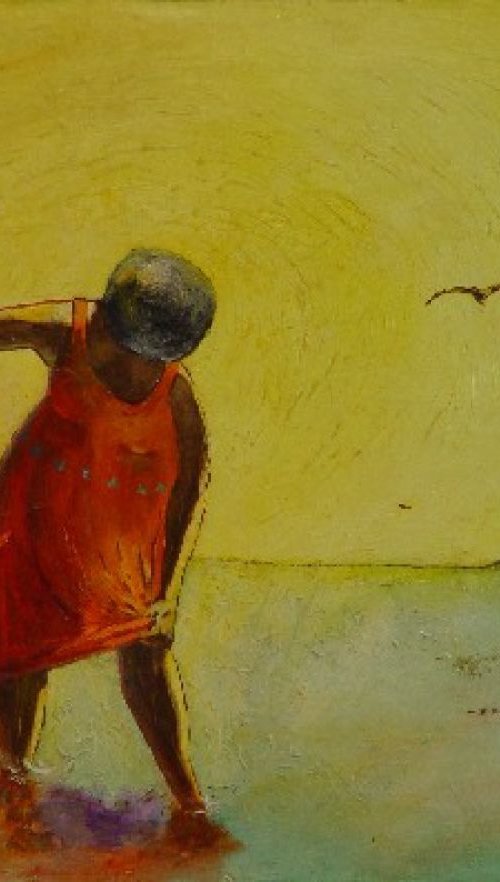 Woman Wading in Barra de Navidad by Leon Sarantos