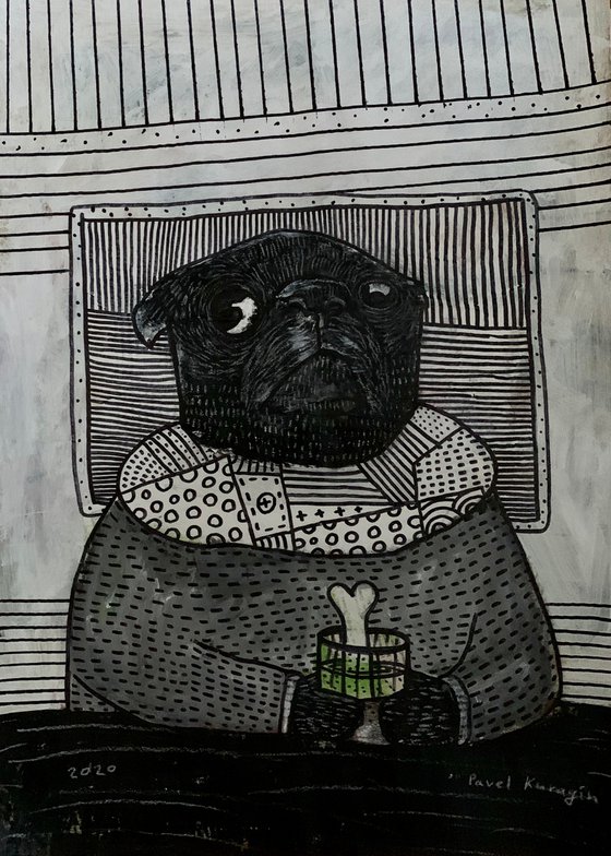 What do you do while home alone? #4  (pug series)