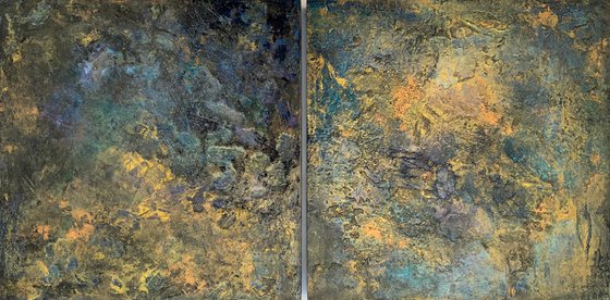 Metallic Blues Diptych