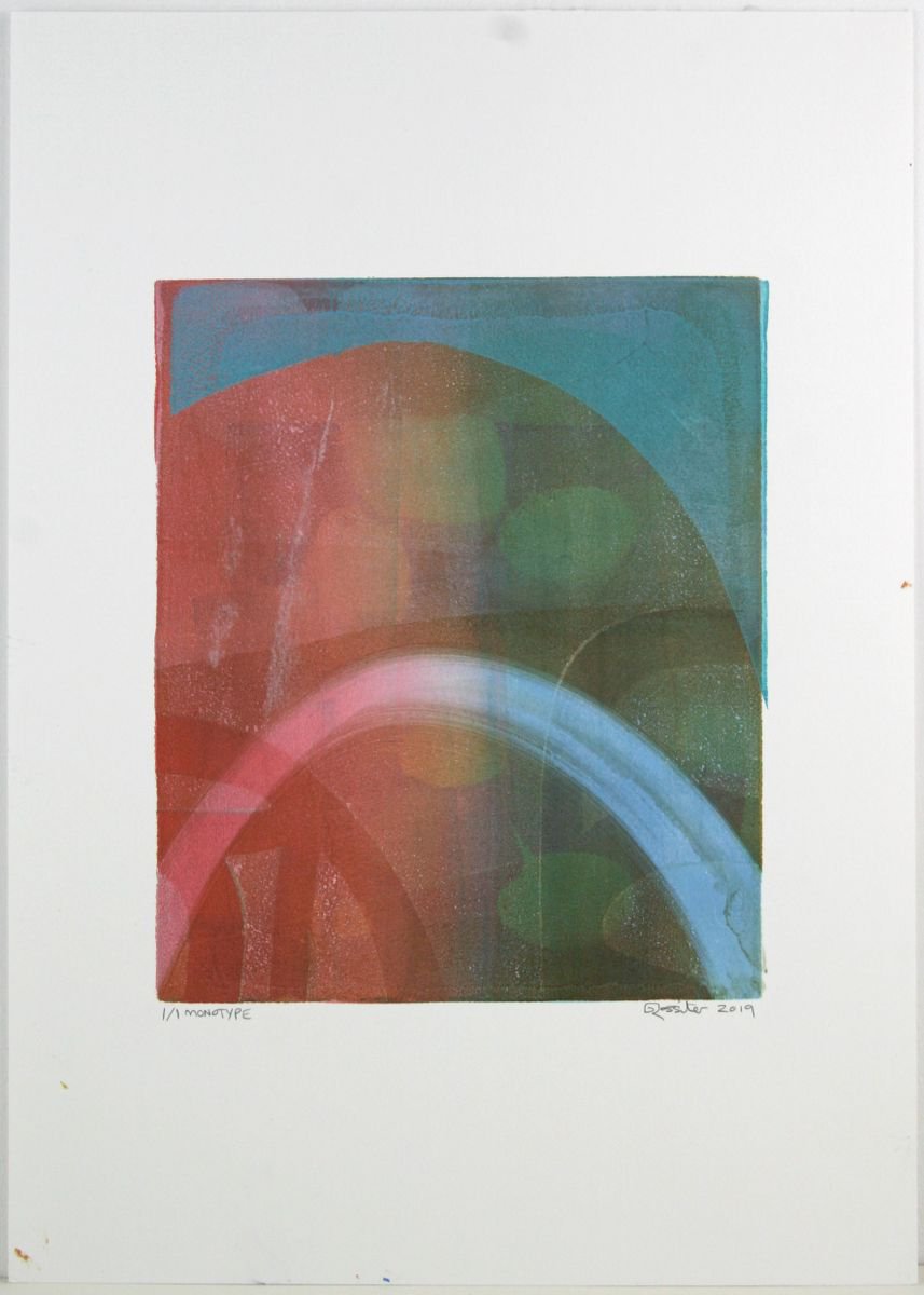Remote Mist - Unframed A3 Original Signed Monotype by Dawn Rossiter