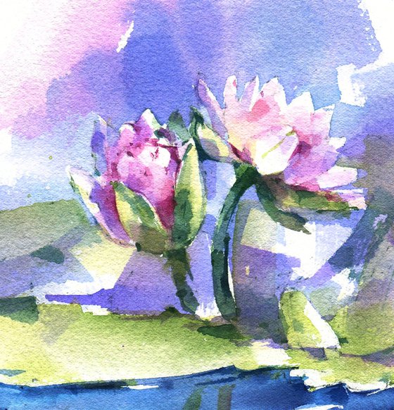 Diptych "Pink Lotuses"