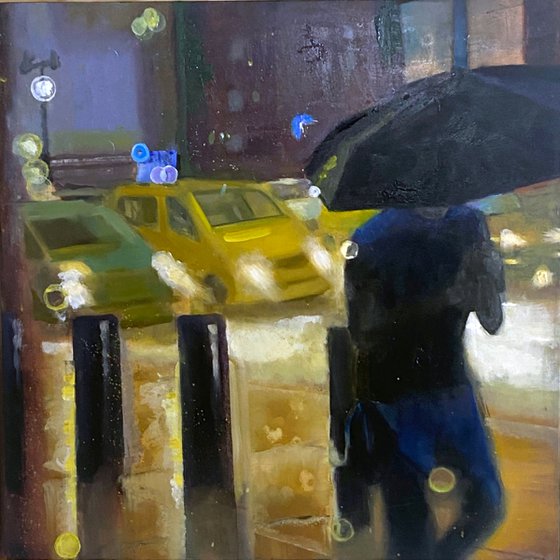 NYC Downpour 16x16" in 41x41 cm