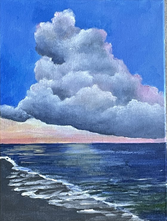 Will It Rain Original Acrylic Seascape 12 X 9