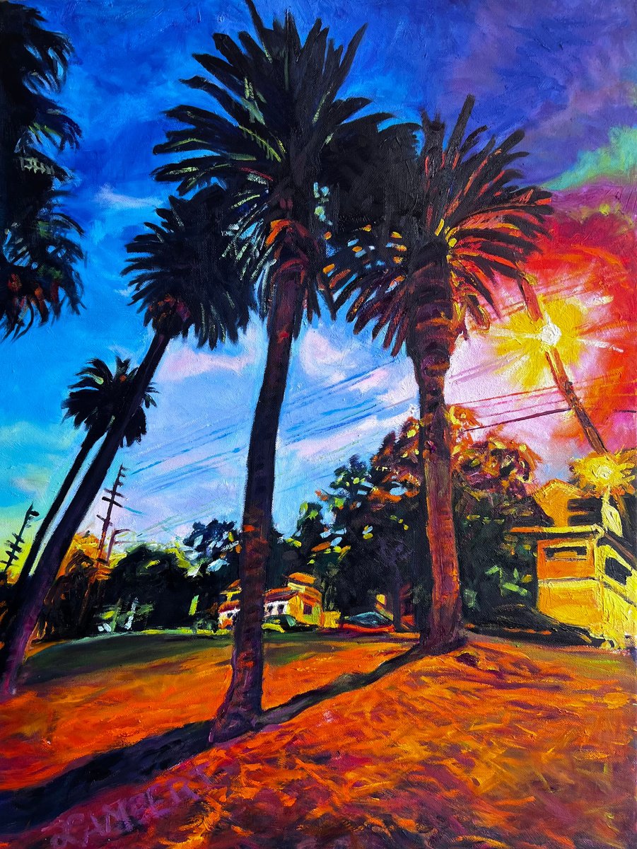 Expressive Cityscapes Oil Painting By Bonnie Lambert, 18 X 24, Apex, Original Artwork