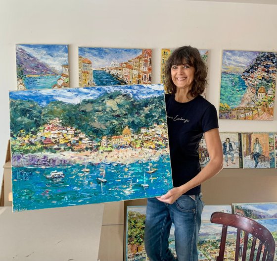 Positano along Amalfi coast