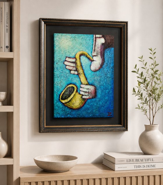 Sax Musiek (30cm x 40 cm x 1.6cm)
