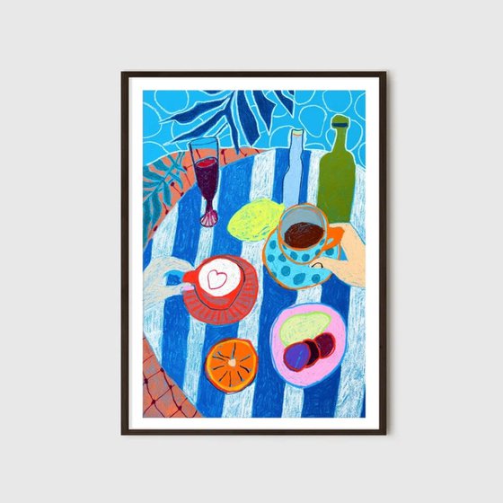 Blue Stripes and Citrus Dreams