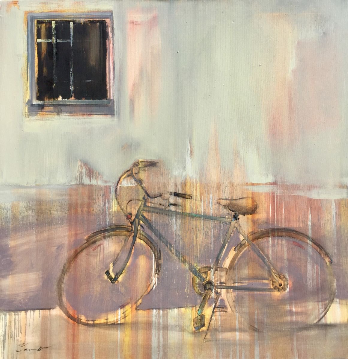 Expressive Cityscapes Painting By Yaroslav Yasenev, 45 X 47", Sunset, Original Artwork