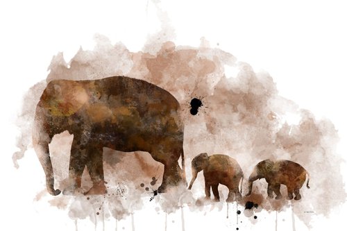 Elephant family by Marlene Watson